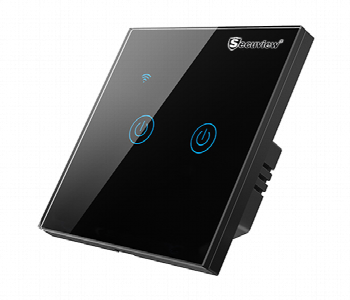 Express Delivery - Secuview Intelligent Remote Control Two Gang Switch Sf Smf202B For Home Automation Black - ID 7164045