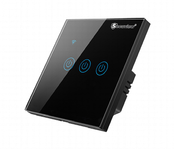Express Delivery - Secuview Three Gang Wifi Smart Switch Sf Smf203B Control With Tuya App Black - ID 7164048