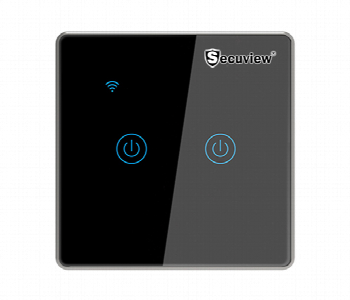 Express Delivery - Secuview Two Gang Wifi Remote Control Smart Switch Svtsm202B With Metal Border Black - ID 7164054