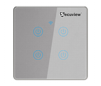 Express Delivery - Secuview Four Gang Wifi Remote Control Smart Switch Svtsm204S With Metal Border Silver - ID 7164070