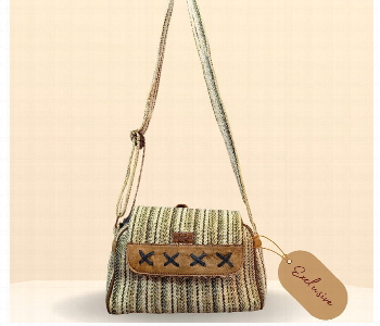 Express Delivery - Rolo Sanba Womens Handwoven Side Bag Eco Friendly Crossbody Purse Neutral Striped - ID 7164183