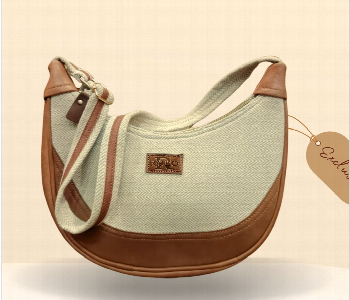 Express Delivery - Rolo Sanba Handcrafted Crescent Moon Bag Sustainable Herringbone Shoulder Purse - ID 7164184