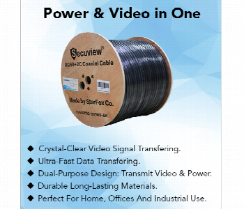 Express Delivery - Secuview 100M Rg59 Plus 2C Coaxial Cable With Power Sv592C03 100Ws Bk - ID 7164244