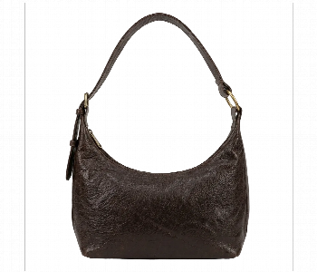 Express Delivery - Genuine Leather Crescent Hobo Shoulder Bag For Women Dark Brown - ID 7164264