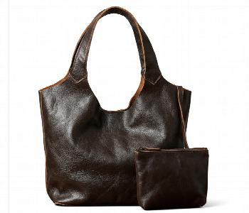 Express Delivery - Premium Dark Brown Leather Hobo Bag With Matching Pouch - ID 7164267