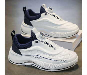 Express Delivery - Mens Stylish White And Navy Blue Casual Sneakers Sizes 39 To 44 - ID 7164274