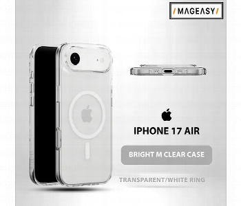Express Delivery - Mageasy Bright M Clear Case For Iphone 17 Air Transparent White Ring - ID 7164580