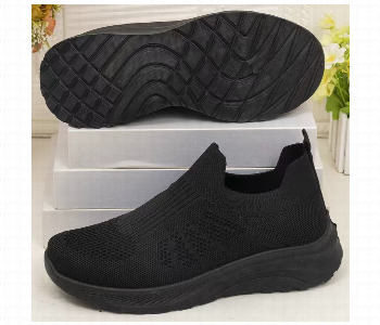 Express Delivery - Comfortable All Black Womens Walking Shoes - ID 7164685