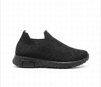 Express Delivery - Comfortable All Black Womens Slip On Walking Shoes - ID 7164689