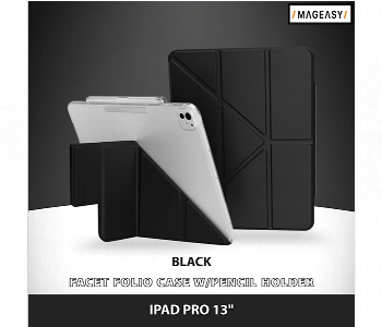 Express Delivery - Mageasy Facet Folio Case With Pencil Holder For Ipad Pro 13 Inch Black - ID 7164744