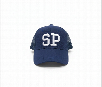 Express Delivery - Unisex Sp Letter Embroidered Trucker Hat Adjustable Breathable Mesh Baseball Cap Navy Blue - ID 7165228