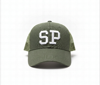 Express Delivery - Unisex Sp Letter Embroidered Trucker Hat Adjustable Breathable Mesh Baseball Cap Olive Green - ID 7165232
