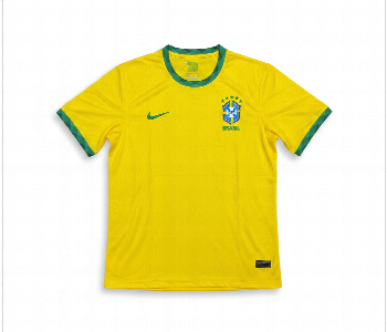 Express Delivery - Brazil Football Home Jersey Classic Yellow And Green Men Sports Shirt - ID 7165643