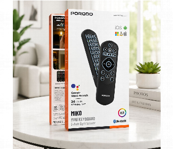 Express Delivery - Porodo Miko Mini Keyboard Black Pdamx6 Wireless Air Mouse With 6 Axis Gyro Sensor And Touch Control - ID 7165693