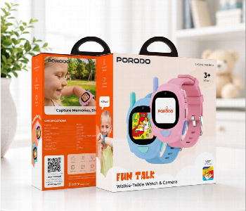 Express Delivery - Porodo Fun Talk Kids Walkie Talkie Watch And Camera Pink Pdso72 800Mah - ID 7165698