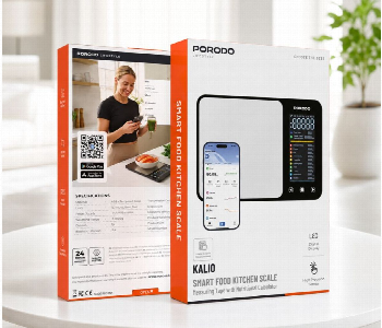 Porodo Lifestyle Kalio Smart Food Kitchen Scale Measuring Tape With Nutritional Calculator Silver Pdlfstk86 Front View - ID 7165754