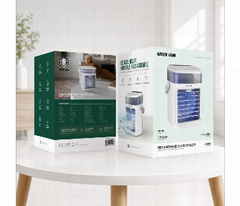 New Arrivals For Green Lion Rechargeable Air Cooler Fan With 400Ml Water Tank White Gl Ac12 Portable Cooling Fan With Led Light - ID 7165819