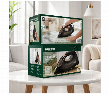 Green Lion Steam Iron Series 2 Black Bx140 Electric Iron Box Fast Heating Garment Iron Front View - ID 7165841