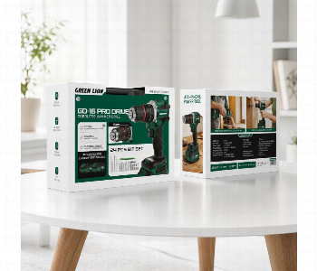 Green Lion Gd 16 Pro Drive Cordless Hammer Drill 2 X 21V 3.0Ah Battery Green Powerful Electric Drill Kit Front View - ID 7165853