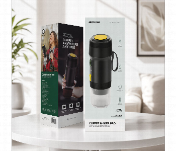 Green Lion Coffee Maker Pro Black Gl Cm01 Portable Espresso Machine With 20 Bar Pressure Front View - ID 7165873