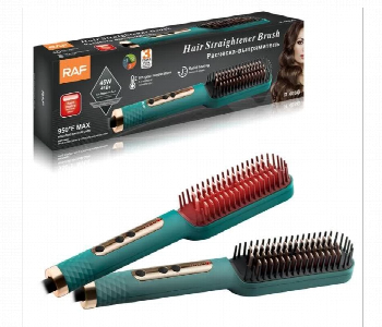 Express Delivery - Raf R.406G Hair Straightener Brush With 5 Heat Levels Green - ID 7165886