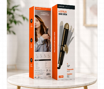 Express Delivery - Porodo Lifestyle 4 Style Hair Iron Black Pdlfst109 Multi Styling Hair Straightener And Curler - ID 7165892