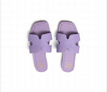 Express Delivery - Stylish Cut Out Strap Flat Slide Sandals For Women Comfortable Purple Open Toe Slippers Casual Summer Beach Wear - ID 7166055