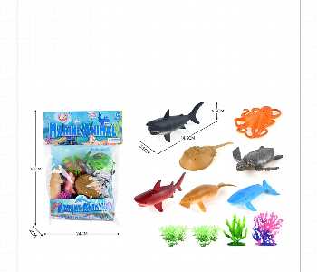 Express Delivery - Realistic Plastic Marine Animal Figures Playset With Coral Reef Decor - ID 7166208