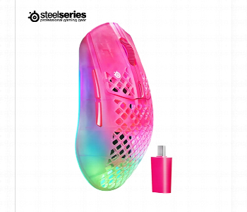 Express Delivery - Steelseries Aerox 3 Wireless Gen 2 Rgb Gaming Mouse Magenta Haze - ID 7166277