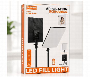 Express Delivery - Plokama Live P19 Led Fill Light For Video Streaming Black With Remote Control - ID 7166280