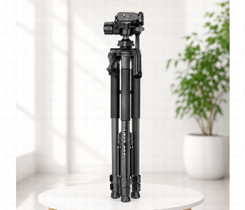 Express Delivery - Plokama Pk 9970 Camera Camcorder Tripod 180Cm Black With Adjustable Pan And Tilt Head - ID 7166285