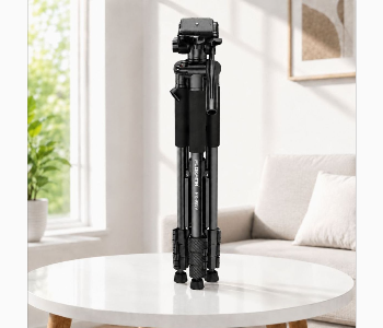 Express Delivery - Plokama Pk 9999 2.1M Professional Camera Tripod Black With Adjustable Pan And Tilt Head - ID 7166287