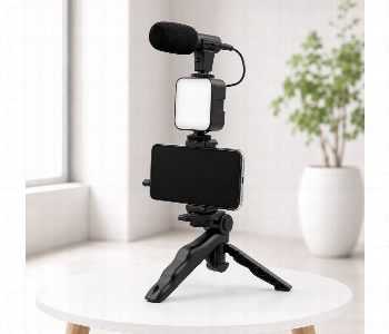 Express Delivery - Plokama Pk 771 Tripod Vlogging Kit Black For Smartphone Camera Live Streaming And Content Creation - ID 7166289