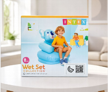 Express Delivery - Intex Inflatable Happy Animal Chair Sofa Blue For Kids 3 To 8 Years 68556Np - ID 7166459