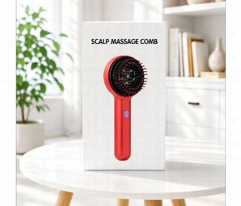 Express Delivery - Electric Scalp Massager Hair Brush Red 2 In 1 Scalp Massage Comb Fh 918 - ID 7166518