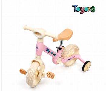 Express Delivery - 3 In 1 Kids Balance Bike With Pedals Training Wheels And Adjustable Seat Learning Bicycle For Boys And Girls Pink - ID 7167006