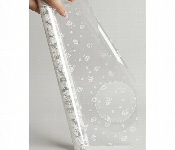 Express Delivery - Clear Cellophane Gift Wrapping Roll 150Into 70Cm White Rose Print - ID 7167067