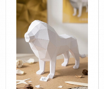 Express Delivery - 3D Papercraft Lion Kit Low Poly Diy Decorative Model Set - ID 7167089