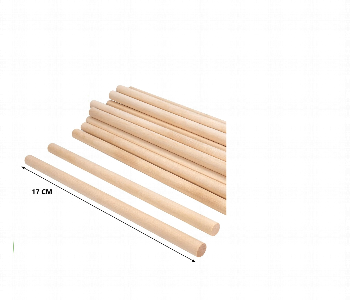 Express Delivery - Craft Round Wooden Sticks 17  Into 1Cm 8Pcs Smooth Dowel Rods - ID 7167299