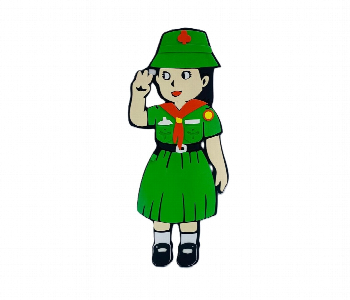 Scout Saluting Girl Adhesive Foam 36Cm 1Pc Classroom Decor Front View - ID 7167473