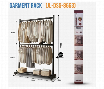 New Arrivals For Double Rod Heavy Duty Garment Rack With Bottom Storage Shelf - ID 7167481