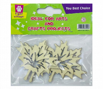 Express Delivery - Tiger Village Wood Craft Maple Leaf Shapes 4Pcs Diy Decor - ID 7167635