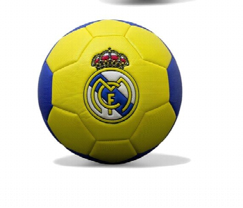 Club Football 400G No.5 Soccer Ball For Training Play Yellow And Blue Front View - ID 7167642
