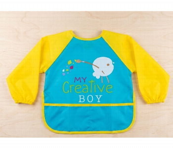 Express Delivery - My Creative Boy Art Smock Waterproof Apron 33 Into 40Cm Blue And Yellow - ID 7167652