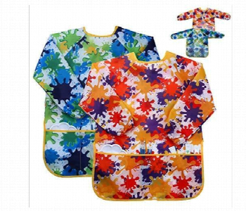 Express Delivery - Kids Waterproof Art Apron Small Size Long Sleeve Green - ID 7167658