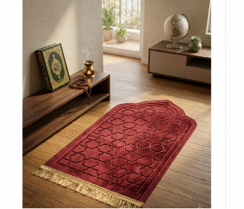 Express Delivery - Premium Kids Velvet Prayer Mat Deep Maroon Comfort - ID 7167714