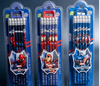 Express Delivery - Marvel Avengers 12Pcs 2B Pencil Set With Sharpener Black - ID 7167744