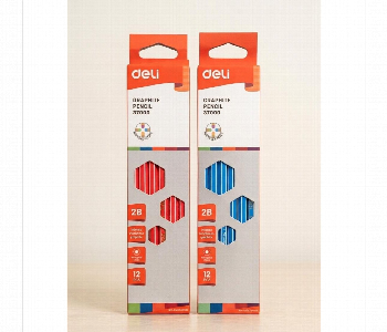 Express Delivery - Deli Graphite Pencil 37000 2B 12Pcs Pencil Box Set Orange - ID 7167781