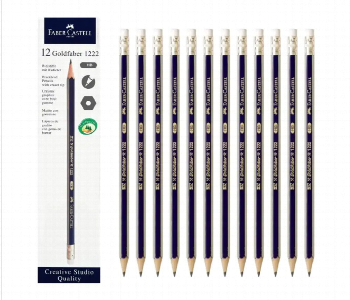Express Delivery - Faber Castell Goldfaber 116800 Hb Pencil 12Pcs Eraser - ID 7167808