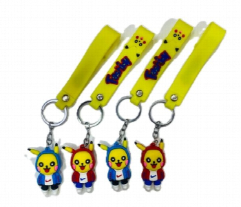 New Arrivals For Pikachu Silicone Rubber Keychains 2Pcs Cute Bag Accessory Yellow - ID 7167842